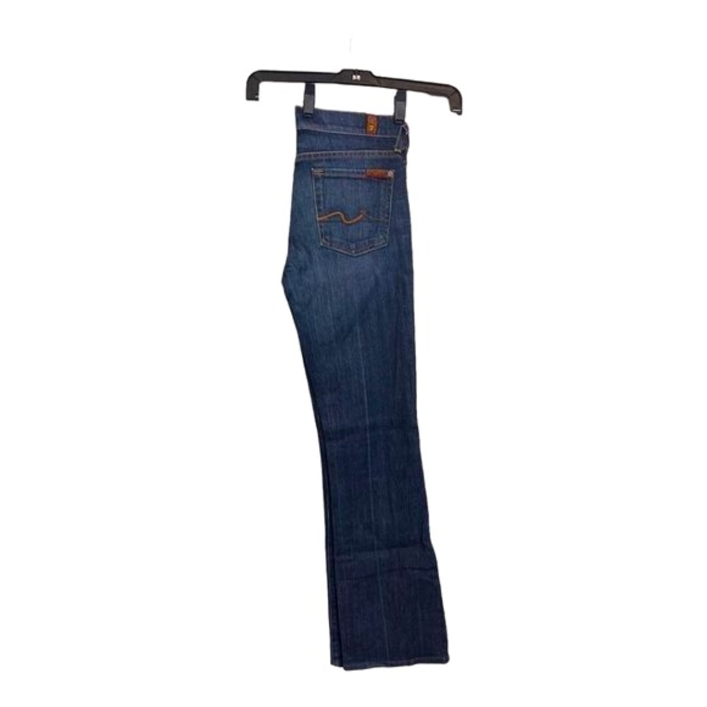7 For All Mankind Bootcut Jeans Dark Wash Blue Womens Size 25x32 - Picture 4 of 10